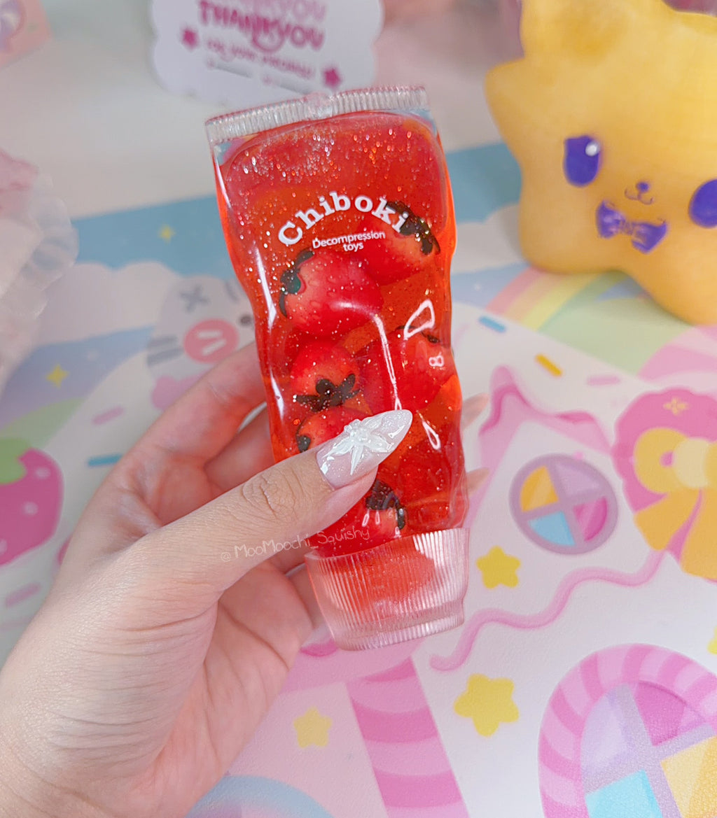 Chiboki Glass Strawberry Jam Toothpaste Stress Squishy image 0
