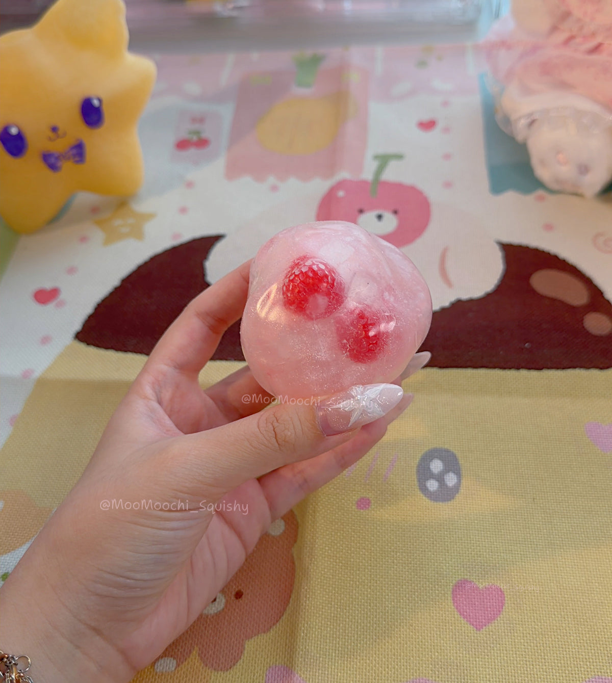 Strawberry Pink Wax Cracking Squishy Ball image 1