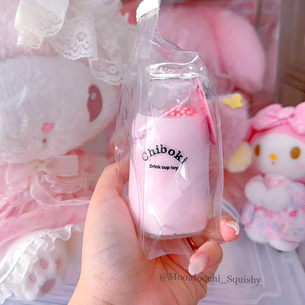 Chiboki Creamy Strawberry Bottle Squishy Stress Ball image 0