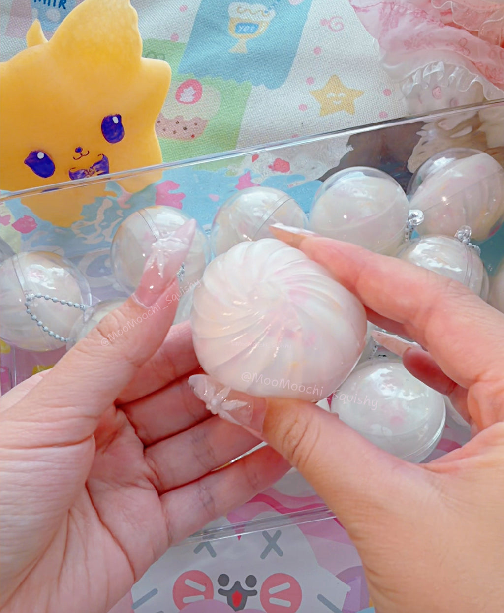 Small Crunchy Dumpling Squishy Keychain image 1