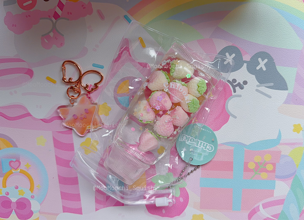 !NEW! Chiboki White Clear Strawberry Toothpaste Squishy image 3