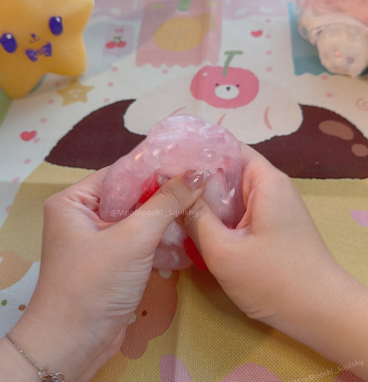 Strawberry Pink Wax Cracking Squishy Ball image 2