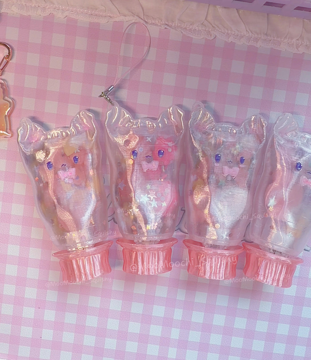 Cat Toothpaste clicker and shaker fidgets - glittery image 2
